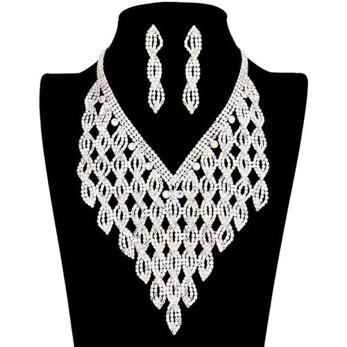 Load image into Gallery viewer, Rhinestone Pave Statement Evening Necklace by Madeline Love
