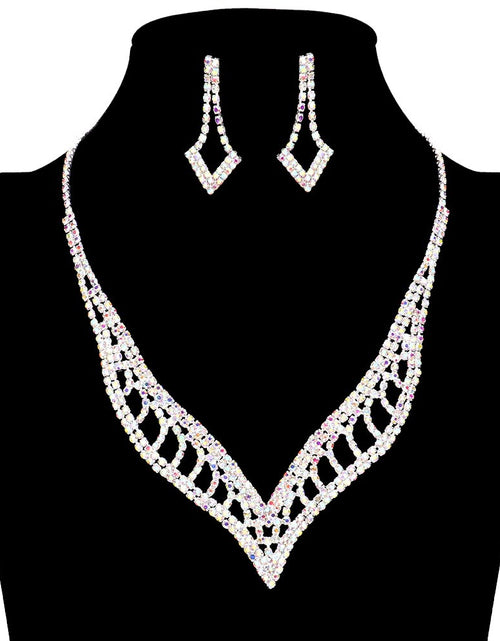 Load image into Gallery viewer, Rhinestone Paved V Shaped Jewelry Set by Madeline Love
