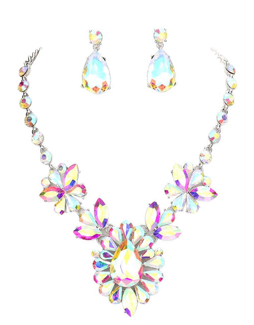 Load image into Gallery viewer, Teardrop Stone Cluster Evening Necklace by Madeline Love
