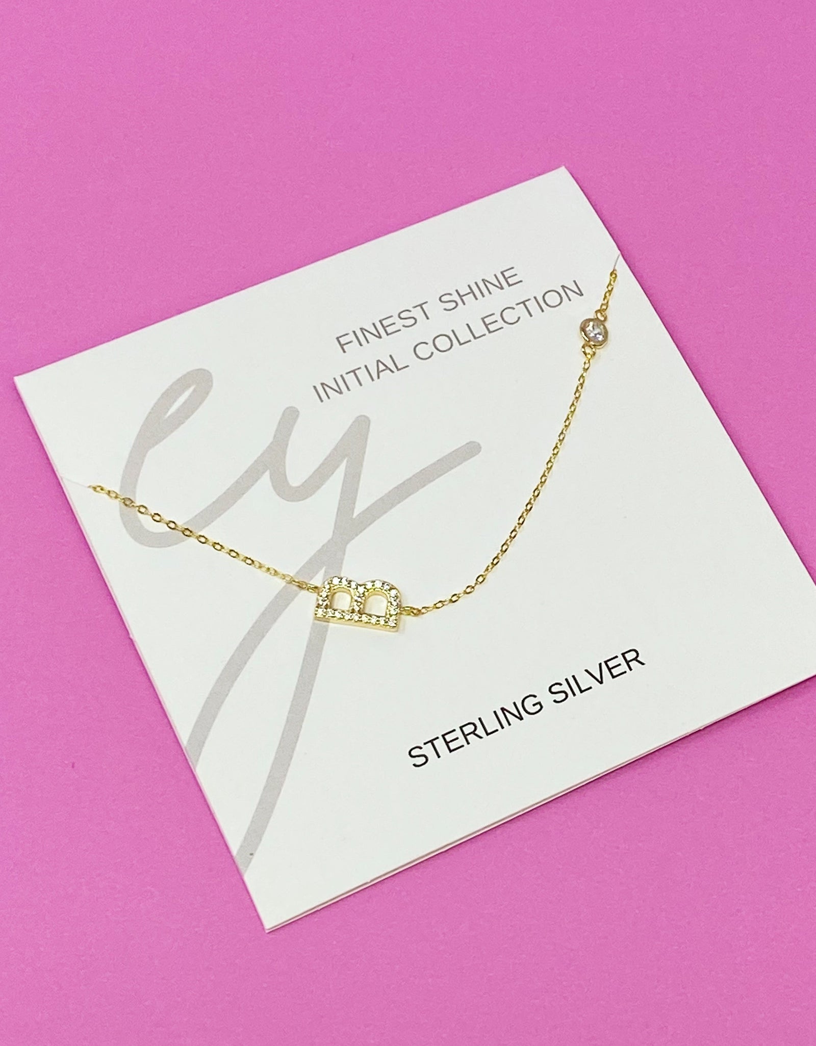 Finest Shine Initial Sterling Silver Necklace by Ellisonyoung.com