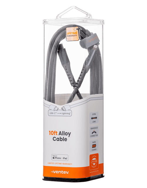 Load image into Gallery viewer, Ventev Chargesync Alloy USB C to Apple Lightning Cable 10ft by Ventev
