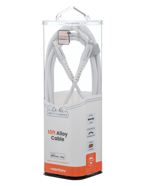 Load image into Gallery viewer, Ventev Chargesync Alloy USB C to Apple Lightning Cable 10ft by Ventev
