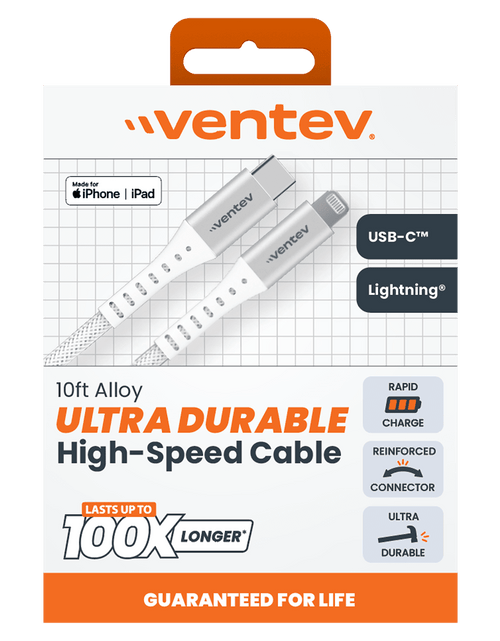 Load image into Gallery viewer, Ventev Chargesync Alloy USB C to Apple Lightning 10ft by Ventev

