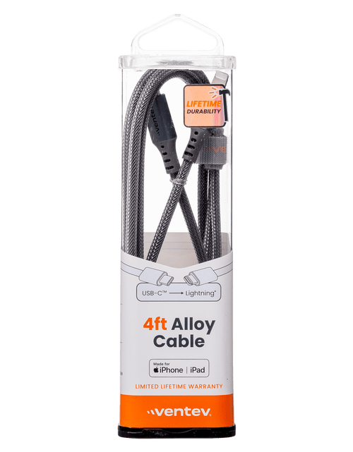 Load image into Gallery viewer, Ventev Chargesync Alloy USB C to Apple Lightning Cable 4ft by Ventev

