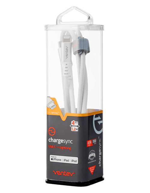 Load image into Gallery viewer, Ventev Chargesync Alloy USB C to Apple Lightning Cable 4ft by Ventev

