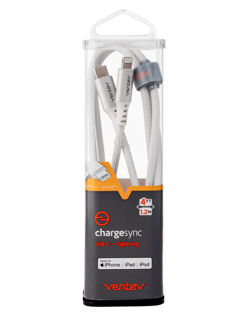 Load image into Gallery viewer, Ventev Chargesync Alloy USB C to Apple Lightning Cable 4ft by Ventev
