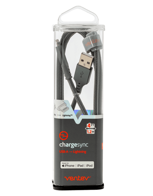 Load image into Gallery viewer, Ventev Chargesync Alloy USB A to Apple Lightning Cable 4ft by Ventev
