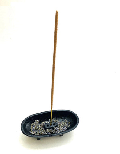 Load image into Gallery viewer, Black Cast Iron Incense Smudge Pot by OMSutra
