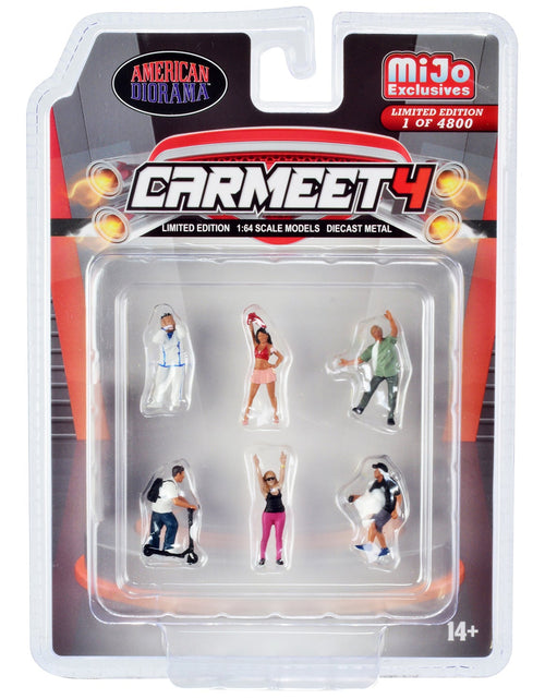 Load image into Gallery viewer, "Car Meet 4" 6 piece Diecast Figure Set for 1/64 Scale Models by American Diorama
