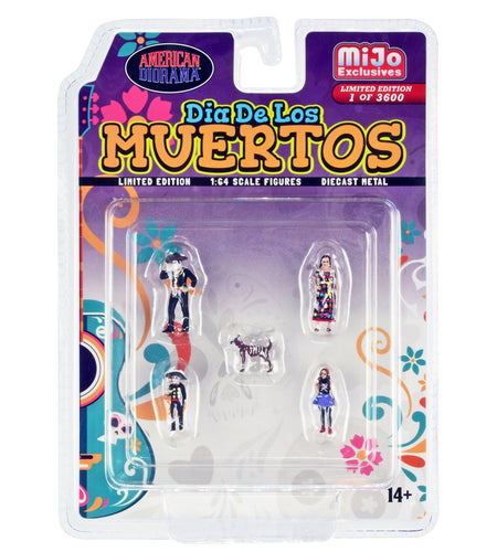 "Dia de los Muertos" 5 piece Diecast Set (2 Adults 2 Children 1 Dog Figures) Limited Edition to 3600 pieces Worldwide for 1/64 Scale Models by American Diorama