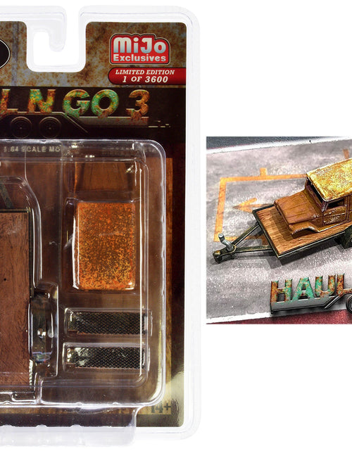 Load image into Gallery viewer, "Haul N Go 3" 4 piece Diecast Model Set (1 Flatbed Trailer 1 Abandoned Car 2 Ramps) Limited Edition to 3600 pieces Worldwide for 1/64 scale models by American Diorama
