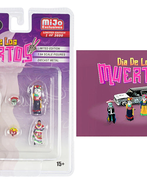 Load image into Gallery viewer, "Dia de los Muertos 2" 6 piece Diecast Set (4 Figures 2 Masks) Limited Edition to 3600 pieces Worldwide for 1/64 Scale Models by American Diorama
