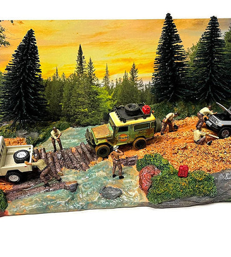 "Overland Off-Road" Diorama with Forest Background for 1/64 Scale Models by American Diorama