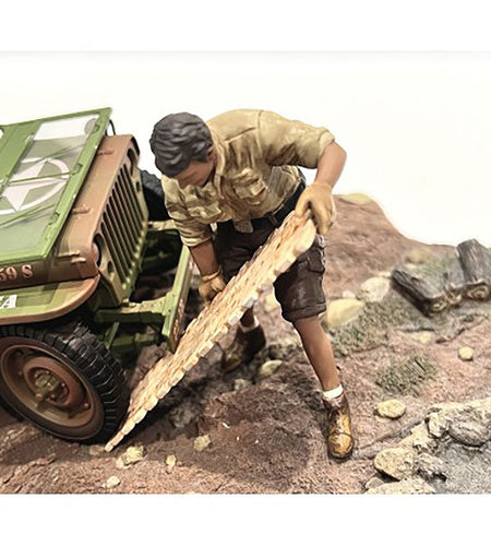 "4X4 Mechanic" Figure 8 with Board Accessory for 1/18 Scale Models by American Diorama