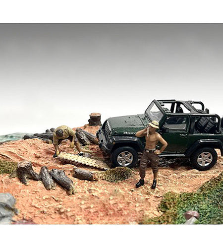"4X4 Mechanics" 2 Piece Diecast Figure Set 1 for 1/43 Scale Models by American Diorama