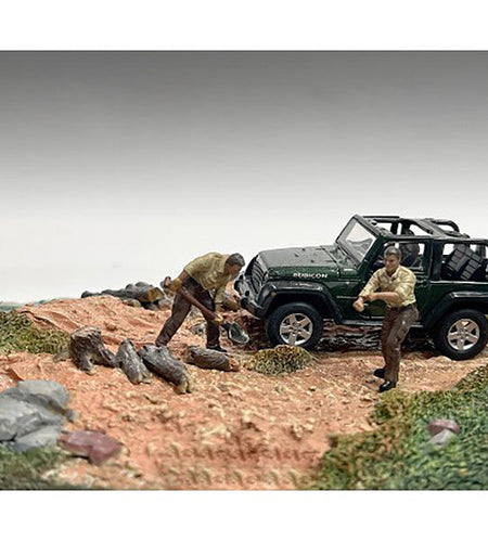 "4X4 Mechanics" 2 Piece Diecast Figure Set 2 for 1/43 Scale Models by American Diorama