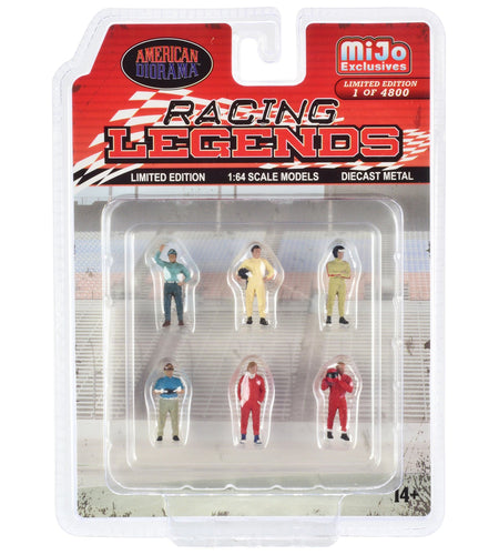 "Racing Legends" 6 piece Diecast Set (6 Driver Figures) Limited Edition to 4800 pieces Worldwide 1/64 Scale Models by American Diorama