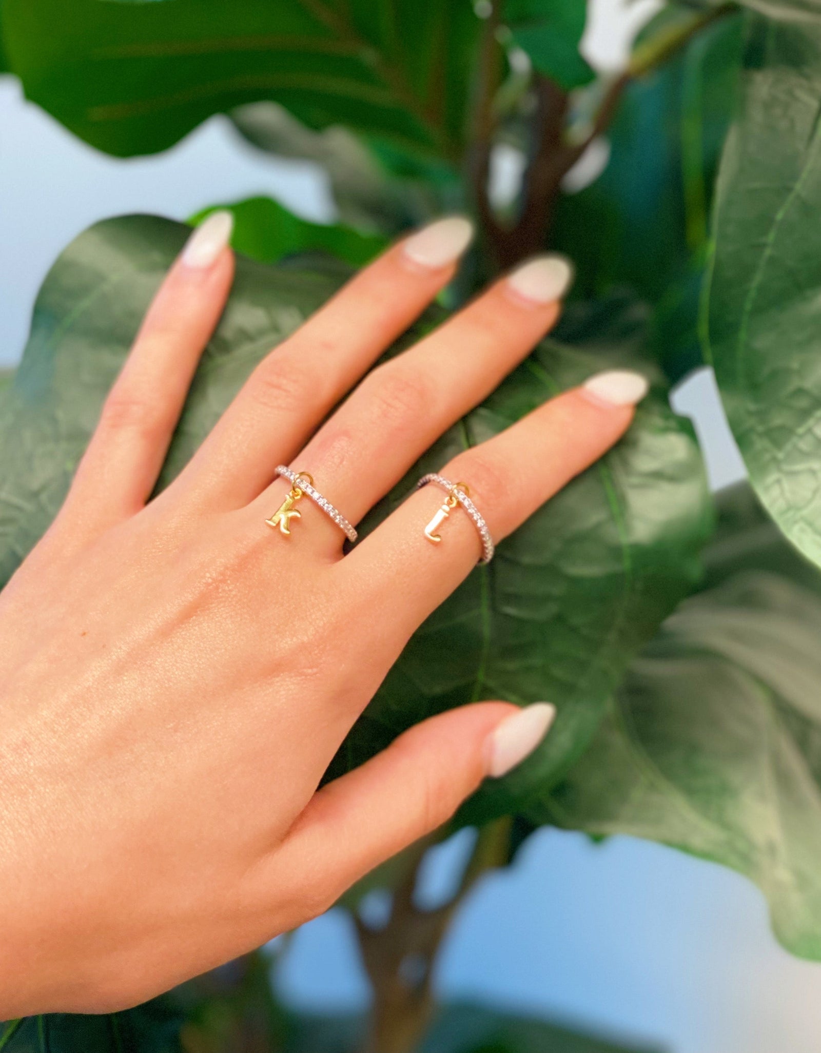 Dangle Initial Ring by Ellisonyoung.com
