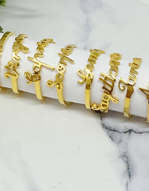 Load image into Gallery viewer, Scripted Zodiac Ring by Ellisonyoung.com
