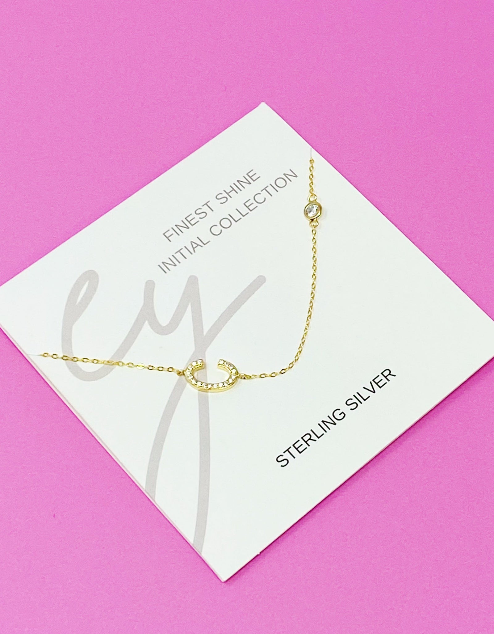 Finest Shine Initial Sterling Silver Necklace by Ellisonyoung.com