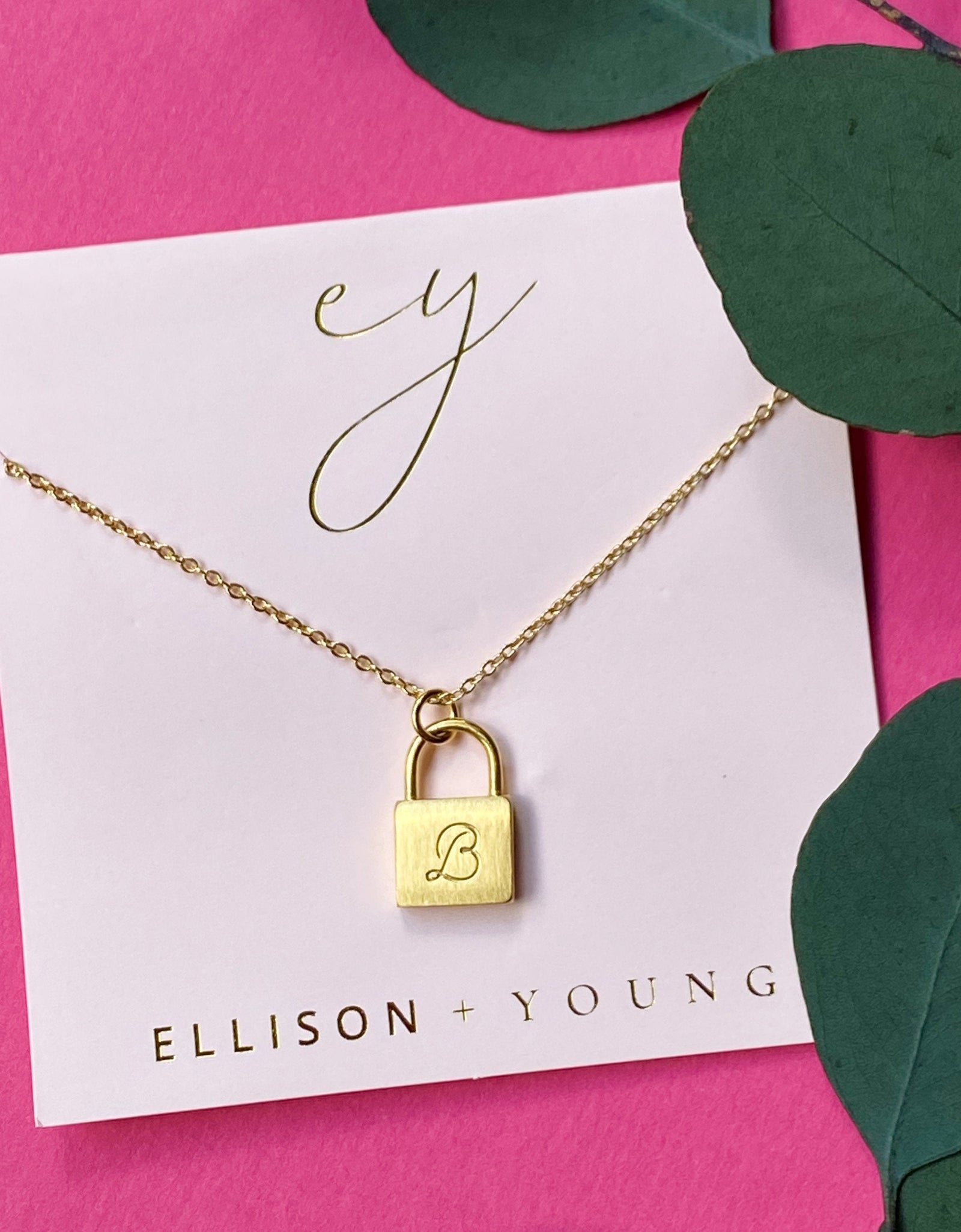 Scripted Notes Locket Initial Necklace by Ellisonyoung.com