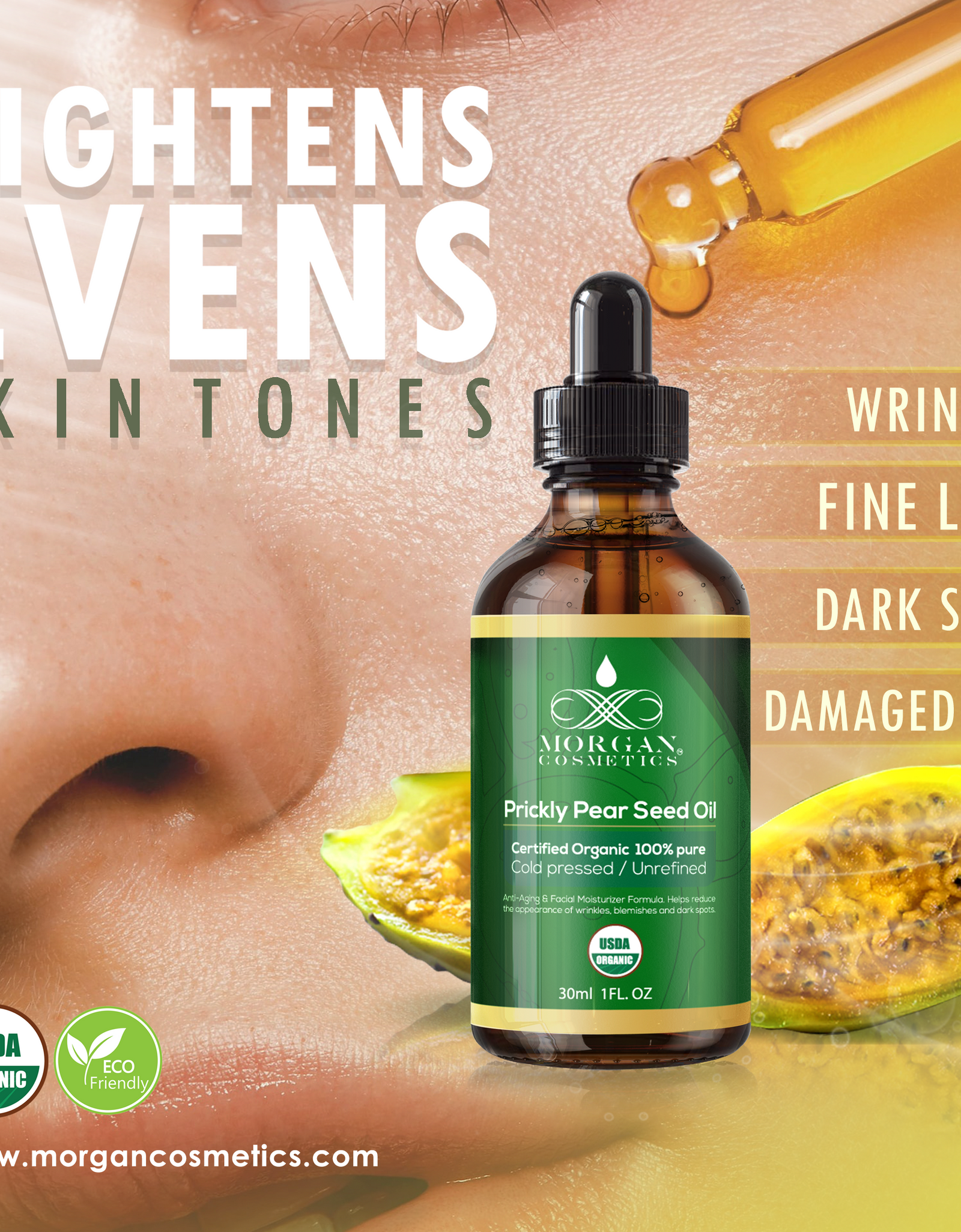 Organic Prickly Pear Seed Oil 1 oz by Morgan Cosmetics