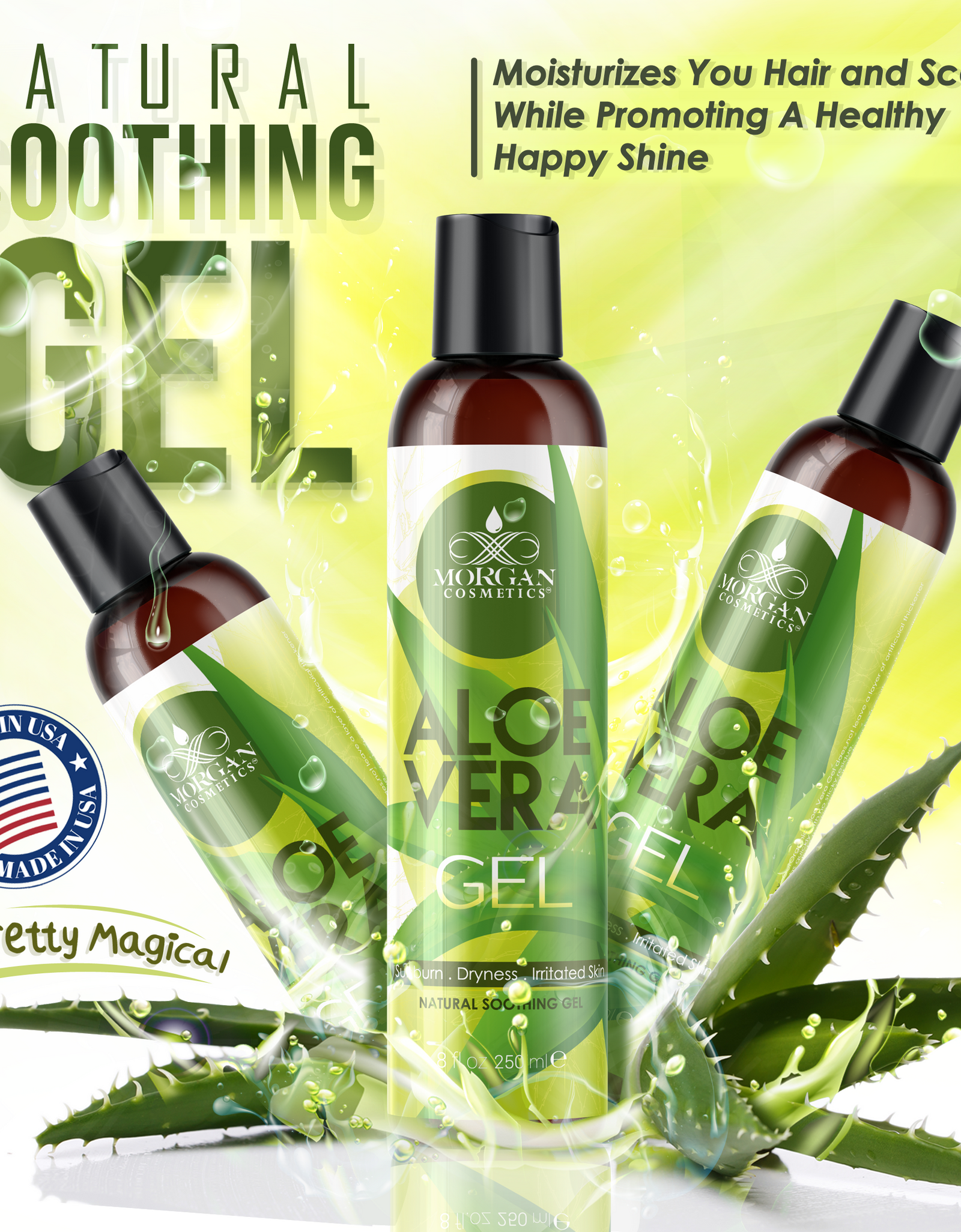 Morgan Cosmetics Pure Aloe Vera Gel 8 oz by Morgan Cosmetics
