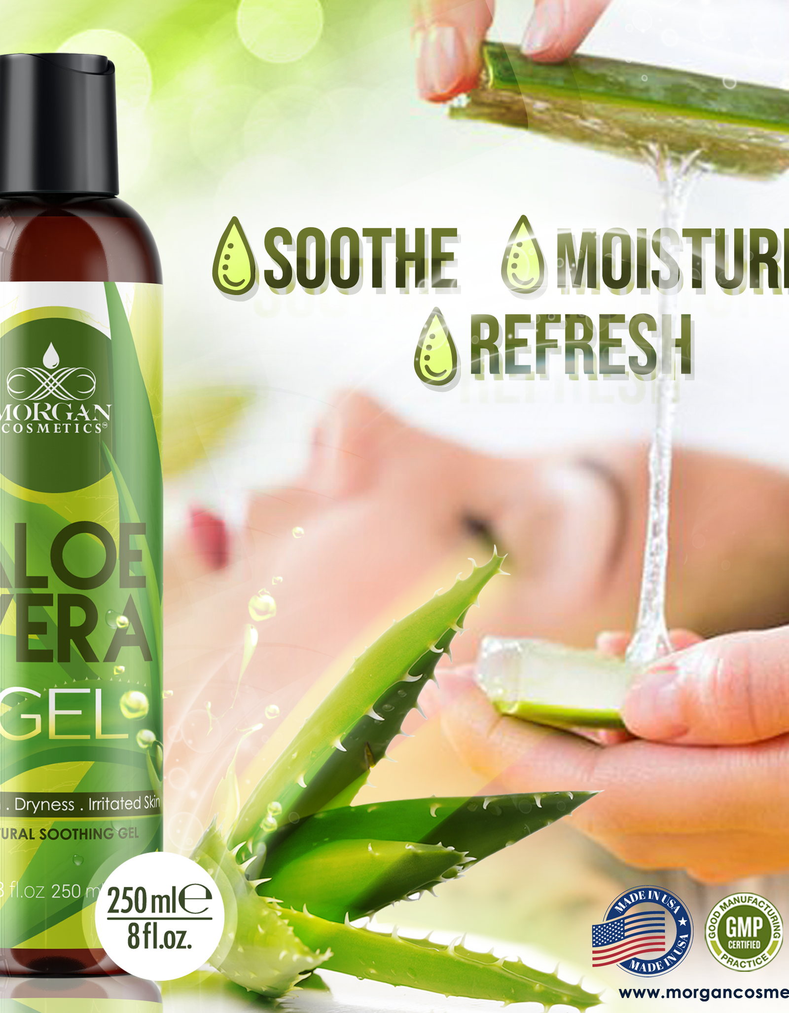 Morgan Cosmetics Pure Aloe Vera Gel 8 oz by Morgan Cosmetics