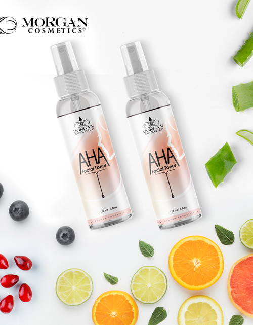 Load image into Gallery viewer, AHA Facial Toner 4 oz for Aging Skin - Hydrating Toner for Dry Skin - Face Toner for Acne Prone Skin - Pore Minimizing Toner for Oily Skin - Facial Toner Spray (4 Oz) by Morgan Cosmetics
