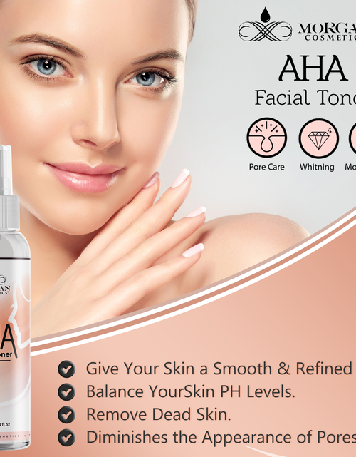 Load image into Gallery viewer, AHA Facial Toner 4 oz for Aging Skin - Hydrating Toner for Dry Skin - Face Toner for Acne Prone Skin - Pore Minimizing Toner for Oily Skin - Facial Toner Spray (4 Oz) by Morgan Cosmetics

