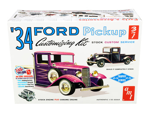 Load image into Gallery viewer, Skill 2 Model Kit 1934 Ford Pickup Truck 3 in 1 Kit "Trophy Series" 1/25 Scale Model by AMT
