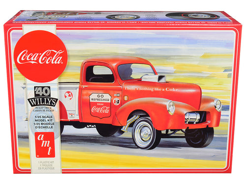 Load image into Gallery viewer, Skill 3 Model Kit 1940 Willys Gasser Pickup Truck "Coca-Cola" 1/25 Scale Model by AMT

