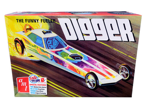 Load image into Gallery viewer, Skill 2 Model Kit Digger Dragster "The Funny Fueler" 1/25 Scale Model by AMT
