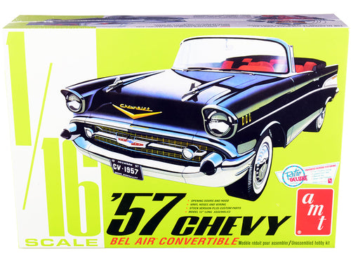 Load image into Gallery viewer, Skill 3 Model Kit 1957 Chevrolet Bel Air Convertible 2-in-1 Kit 1/16 Scale Model by AMT
