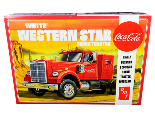 Load image into Gallery viewer, Skill 3 Model Kit White Western Star Semi Truck Tractor "Coca-Cola" 1/25 Scale Model by AMT
