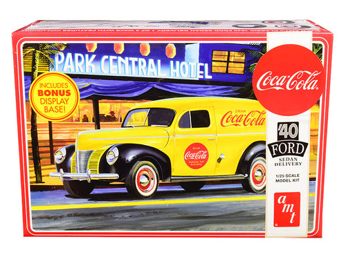 Load image into Gallery viewer, Skill 3 Model Kit 1940 Ford Sedan Delivery Van "Coca-Cola" with Display Base 1/25 Scale Model by AMT
