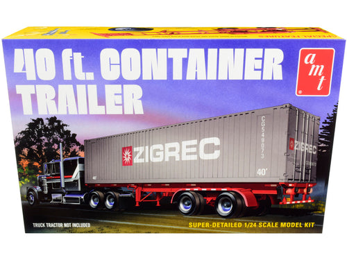 Load image into Gallery viewer, Skill 3 Model Kit 40' Container Trailer 1/24 Scale Model by AMT
