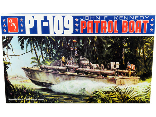 Load image into Gallery viewer, Skill 2 Model Kit PT-109 John F. Kennedy World War II Patrol Boat 1/64 Scale Model by AMT
