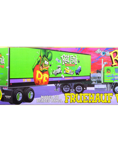 Load image into Gallery viewer, Skill 3 Model Kit Fruehauf FB Beaded Panel Van Trailer "Rat Fink" 1/25 Scale Model by AMT
