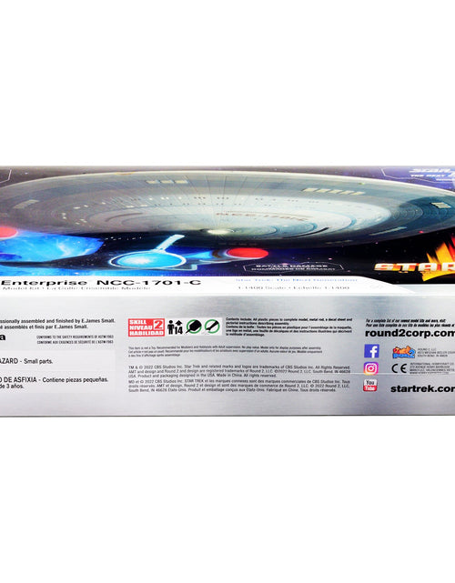 Load image into Gallery viewer, Skill 2 Model Kit U.S.S. Enterprise NCC-1701-C Space Ship "Star Trek: The Next Generation" (1987) TV Series 1/1400 Scale Model by AMT
