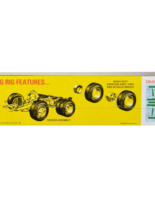 Load image into Gallery viewer, Skill 3 Model Kit 1966 Dodge L700 Truck with Flatbed Racing Trailer 1/25 Scale Model by AMT
