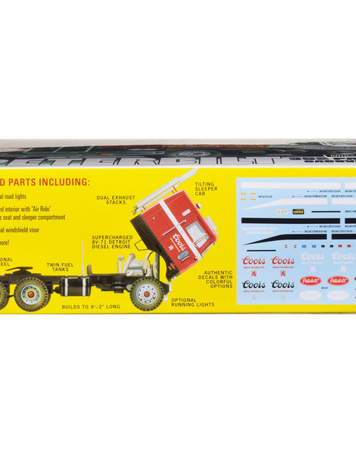 Load image into Gallery viewer, Skill 3 Model Kit Peterbilt 352 Pacemaker Cabover Tractor "Coors" 1/25 Scale Model by AMT
