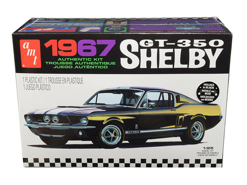 Load image into Gallery viewer, Skill 2 Model Kit 1967 Ford Mustang Shelby GT350 Black 1/25 Scale Model by AMT
