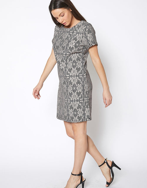 Load image into Gallery viewer, Women's Flower Embossed Shift Dress by Shop at Konus
