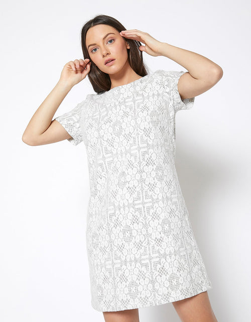 Load image into Gallery viewer, Women's Flower Embossed Shift Dress by Shop at Konus
