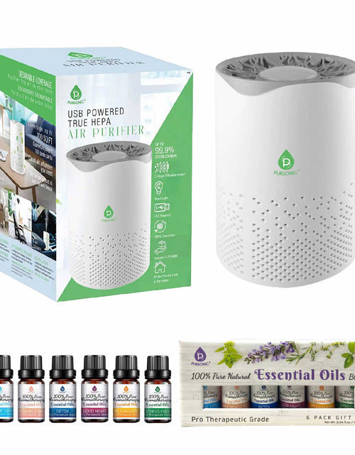 Load image into Gallery viewer, Pursonic Air Purifier with 6-Pack Premium Essential Oils Collection by Pursonic
