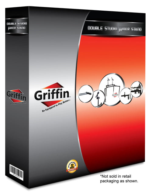 Load image into Gallery viewer, Double Piano Keyboard &amp; Laptop Stand by GRIFFIN - 2 Tier/Dual Portable Studio Mixer Rack for Turntables, DJ Coffins, Speakers, Digital Music Gear by GeekStands.com
