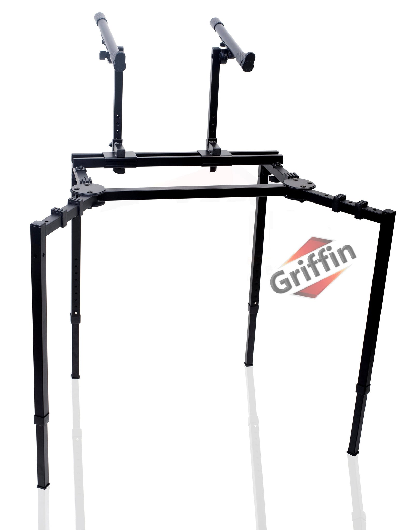 Double Piano Keyboard & Laptop Stand by GRIFFIN - 2 Tier/Dual Portable Studio Mixer Rack by GeekStands.com