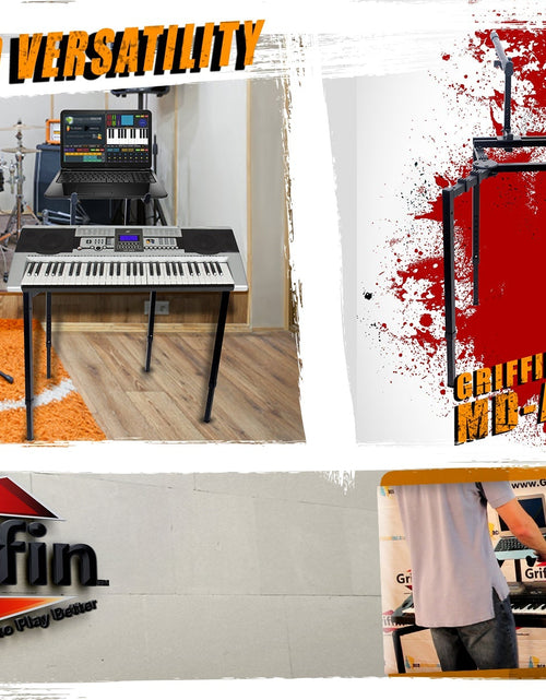 Load image into Gallery viewer, Double Piano Keyboard &amp; Laptop Stand by GRIFFIN - 2 Tier/Dual Portable Studio Mixer Rack by GeekStands.com
