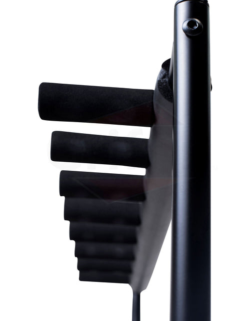 Load image into Gallery viewer, Five Guitar Rack Stand by GRIFFIN - Holder for 5 Guitars &amp; Folds Up For Transport Neoprene Padding by GeekStands.com
